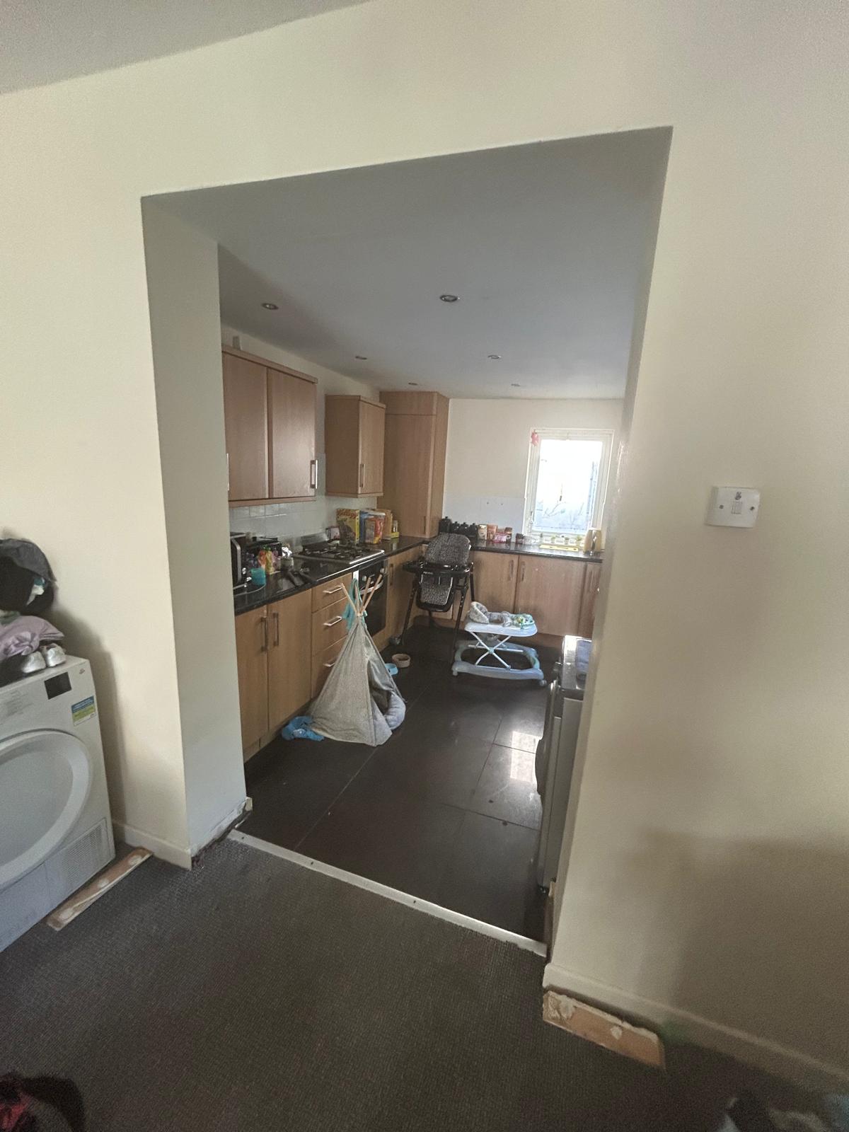 Original residential door before fire door installation by D2 Joinery Merseyside