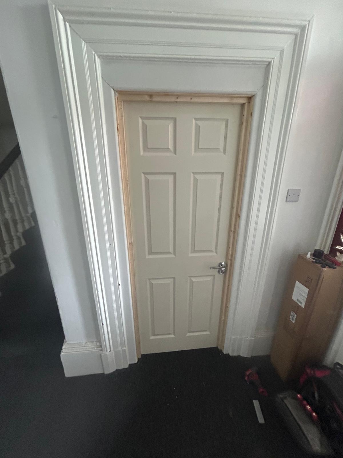 certified fire door installed in place of standard door by D2 Joinery